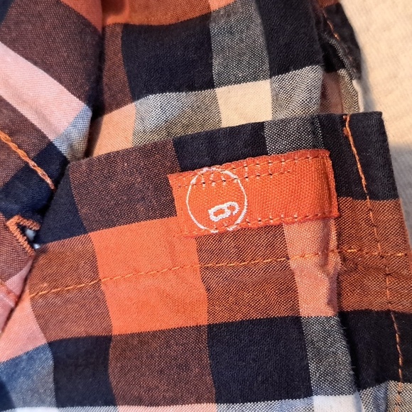 Gymboree boys size 4T button up shirt white, blue & orange 1 pocket VGUC - Picture 4 of 5